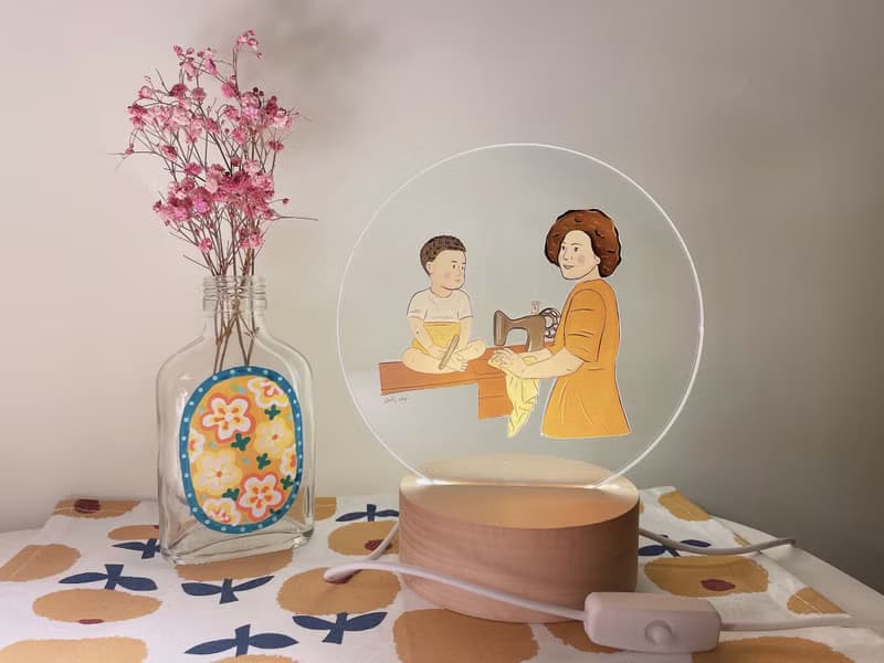 //加購商品// 似顏繪 壓克力情境夜燈