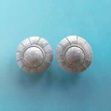 Vintage Jewelry 西洋古董飾品 銀色調 簡約幾何圓 夾式耳環