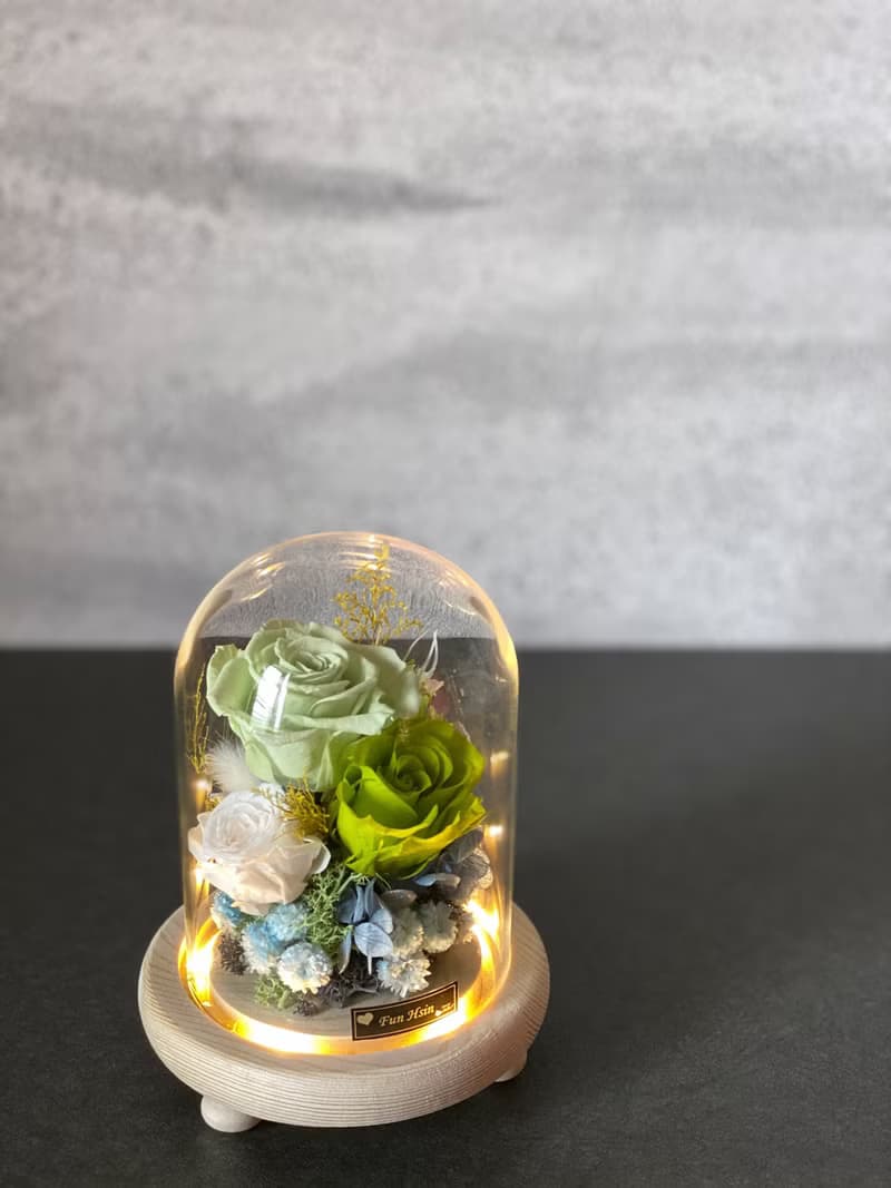 玻璃盅 不凋花 乾燥花 小王子 夜燈 送禮 情人節禮物 生日禮物