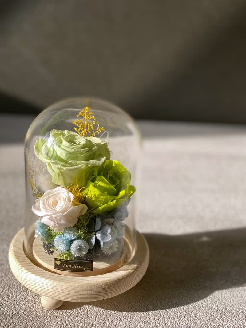 玻璃盅 不凋花 乾燥花 小王子 夜燈 送禮 情人節禮物 生日禮物