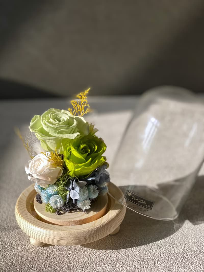 玻璃盅 不凋花 乾燥花 小王子 夜燈 送禮 情人節禮物 生日禮物