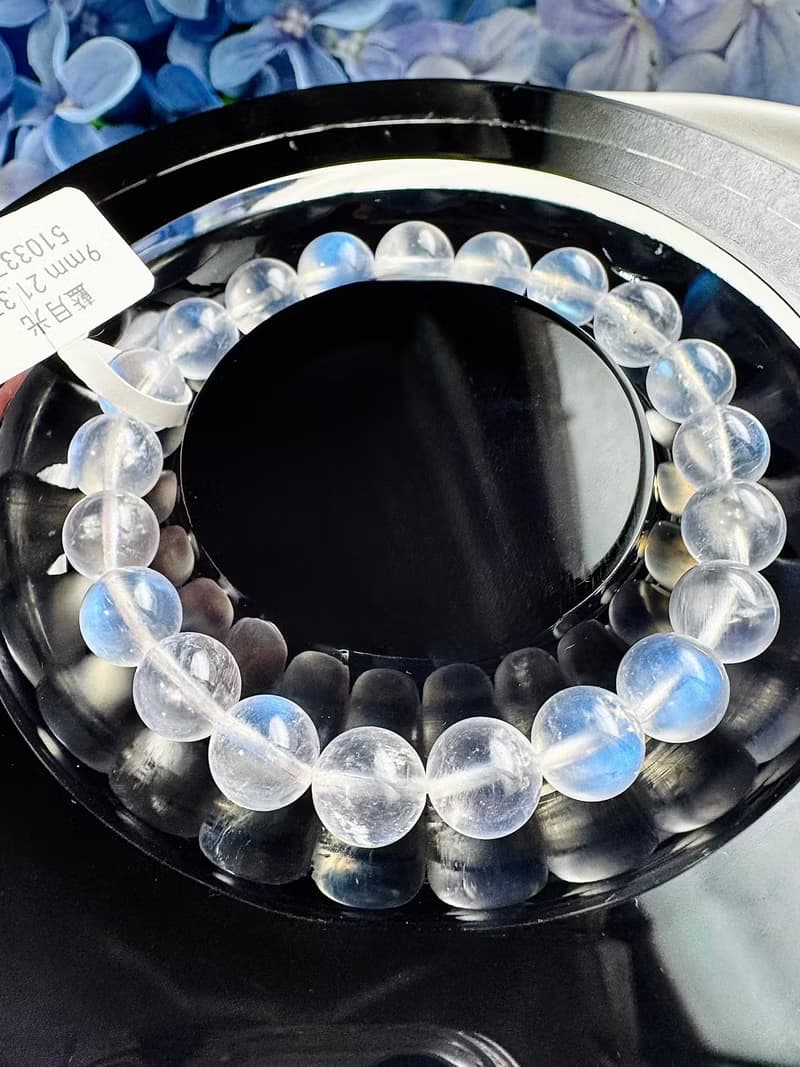 精品天然高彩藍月光水晶9mm21.37g人緣桃花提升魅力助眠緩解急躁