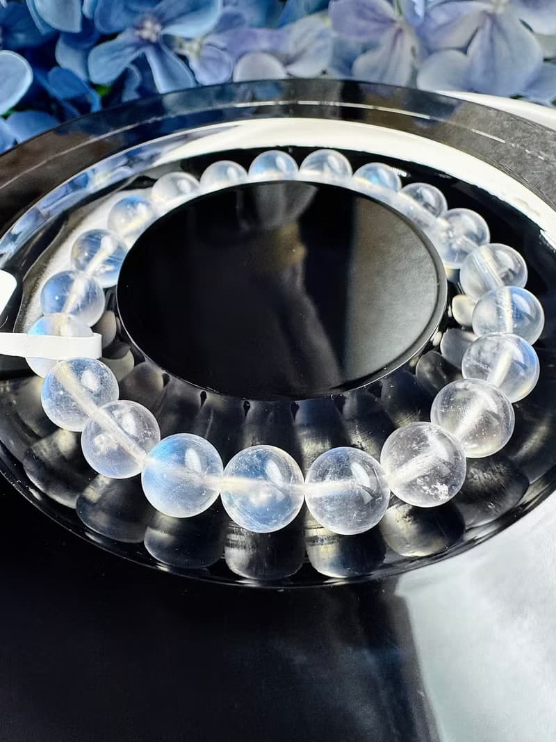 精品天然高彩藍月光水晶9mm21.37g人緣桃花提升魅力助眠緩解急躁