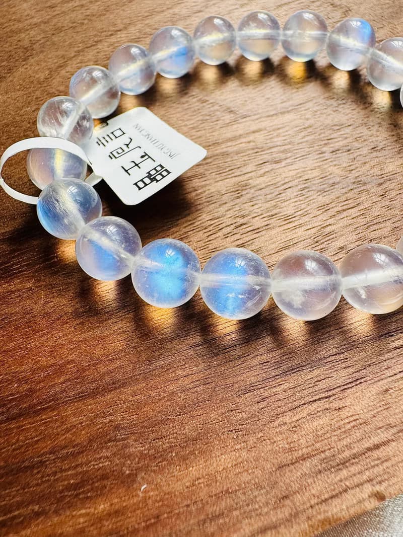 精品天然高彩藍月光水晶9mm21.37g人緣桃花提升魅力助眠緩解急躁