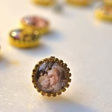 Button Cover 手作鈕扣飾~復古宗教~名畫系列: 聖母子與施洗約翰