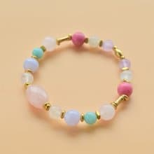 信運│粉色水晶 月光石 藍紋瑪瑙 天河石 薔薇輝石 紫水晶手鍊