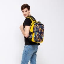 Solis熱帶天堂鳥13吋USB外接電腦後背包-熱帶桔-可套行李箱拉桿