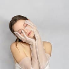 Statice 雙線紋路網紗長手套(配件)