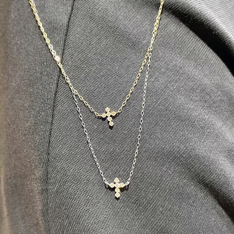 日本製 15分真鑽 18k 白k金/黃k金 小十字架項鍊 cross情人節