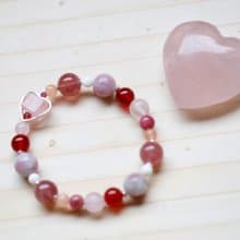 招桃花水晶飾品||愛戀||心輪手鏈 粉晶/草莓晶/紫牙烏/碧璽/925
