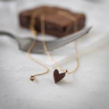 小號心形項鍊  巧克力 / 不銹鋼 / 尺寸不限