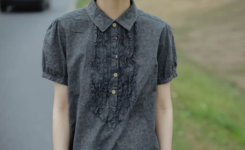 法式少女 經典小碎花棉質襯衫式洋裝