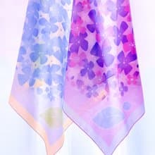紫陽花の大判ハンカチ　紫