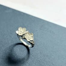 925純銀飾 +冬雪寒梅+ 盛開梅花意象戒指 國花 訂製戒圍