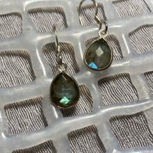 天然 拉長石 耳環 耳飾 印度製 925純銀