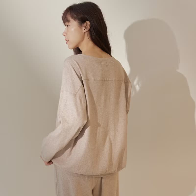 MIT有機棉基本寬版長袖套裝-共3色