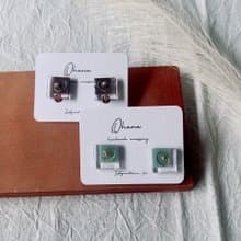 玻光耳飾  手工耳環 uv膠  抗過敏