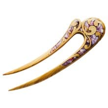 Wooden Hair Pin, Celtic Hair Stick, U shaped hair fork, Purple Hair Clip