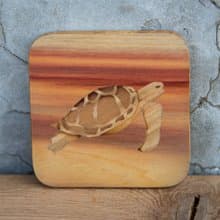 鑲花工藝杯墊-小琉球海龜-台灣風土系列