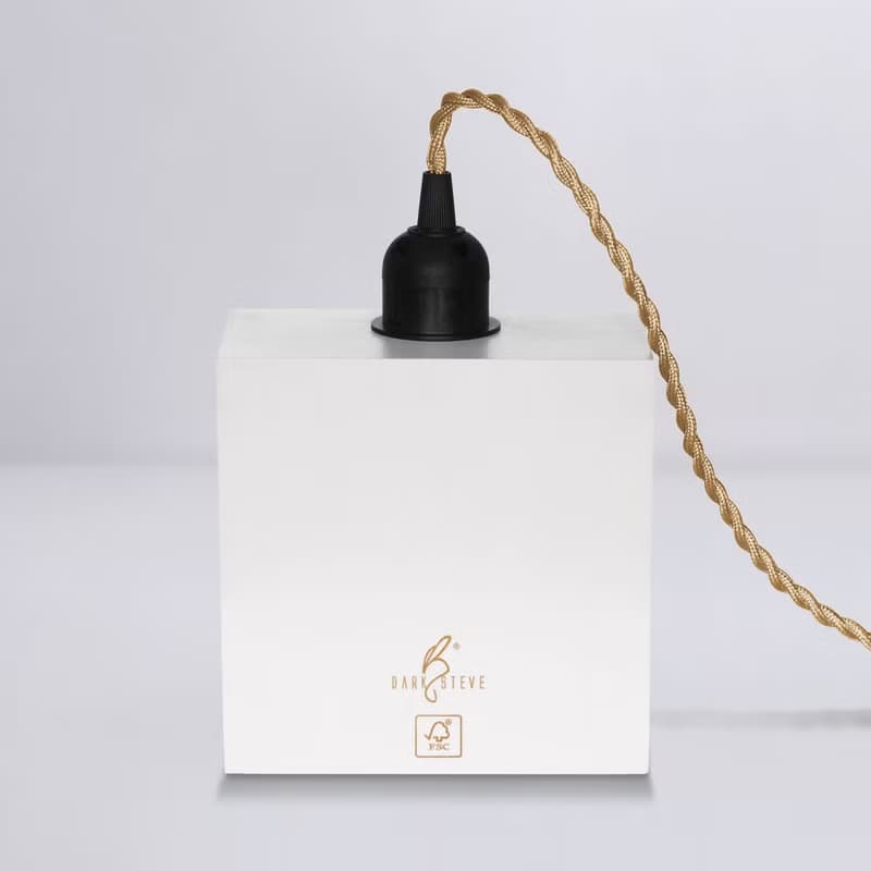 方形木制小夜燈 - 含1個 Love 燈泡(倒) Edison-Style 愛迪生燈泡
