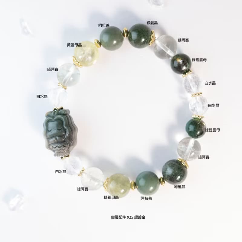深海歸來 I 美人魚 925銀 天然石手鍊 I 招財 淨化 行動力 I