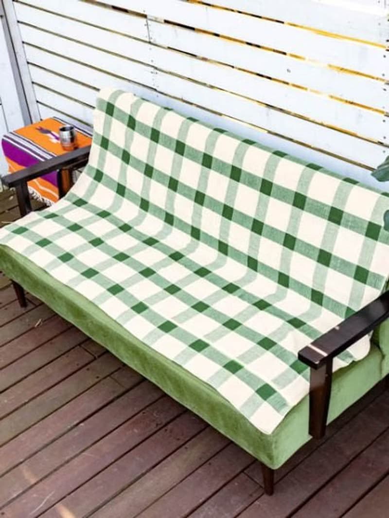 Plaid Pattern Bed Cover Multi Cloth