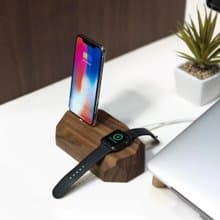二合一實木iPhone充電器  蘋果手機充電器  實木Apple充電器 禮物