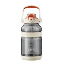【TKK】美國進口Tritan戶外攀峰 手提+背帶運動水壺2000ML-電光白