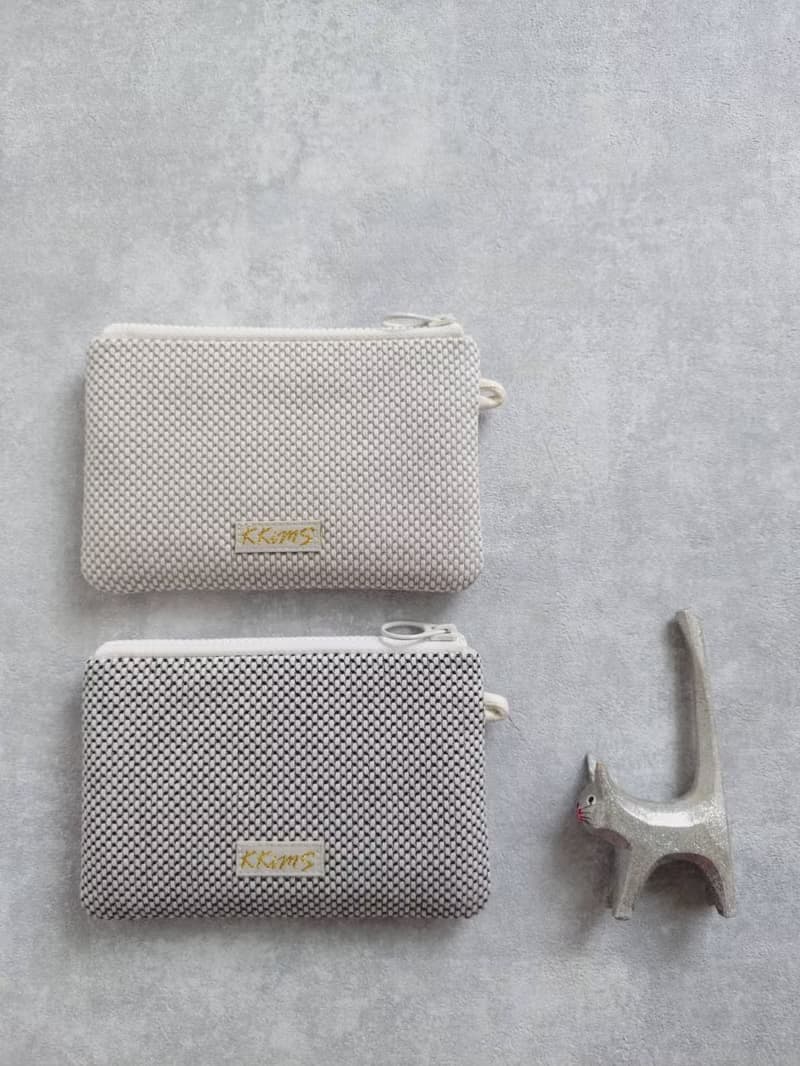 現貨!【FWL/雙層小錢包】果實與葉 日本刺繡布 刺子布 擬真珍珠
