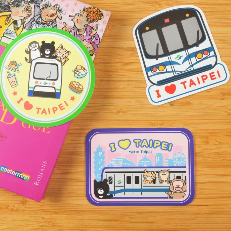 旅行台灣 行李箱防水貼紙E/ 台北城市+捷運車廂+美食 3入組