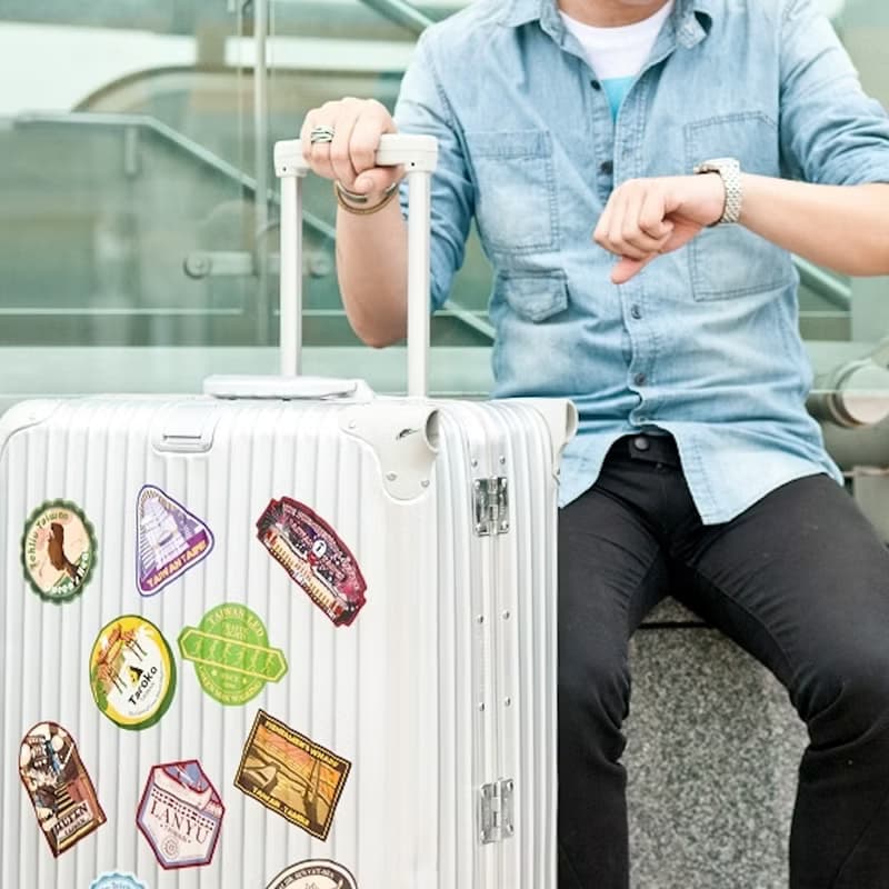 旅行台灣 行李箱防水貼紙E/ 台北城市+捷運車廂+美食 3入組