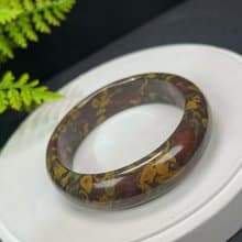 精品 碳酸鹽質玉手鐲 59MM 高瓷異象油畫風 玉手環 平衡穩定安撫