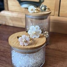 母親節 精選 貝殼小花 戒指 禮物 手作戒指