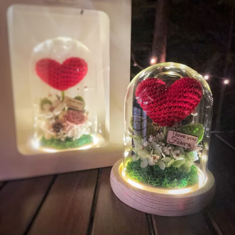 可急單 愛永不凋零 永生玫瑰花玻璃罩 情人節禮物 告白禮物