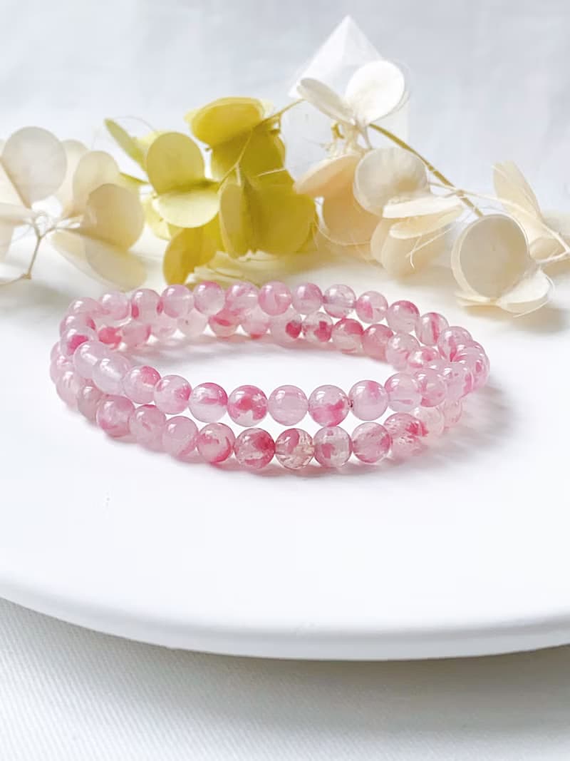 櫻花雨薔薇輝手串||薔薇輝/水晶/手串/手鍊