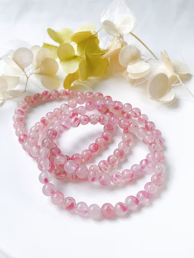 櫻花雨薔薇輝手串||薔薇輝/水晶/手串/手鍊