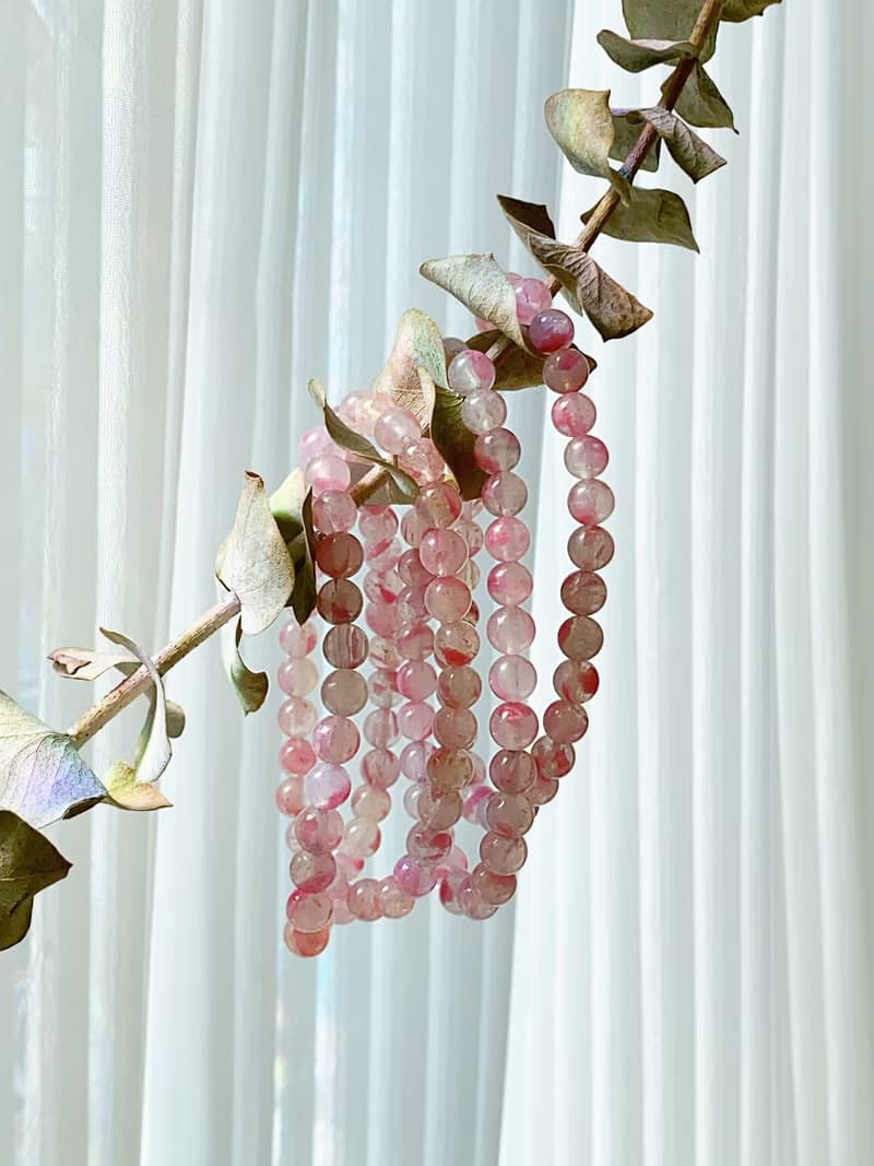 櫻花雨薔薇輝手串||薔薇輝/水晶/手串/手鍊