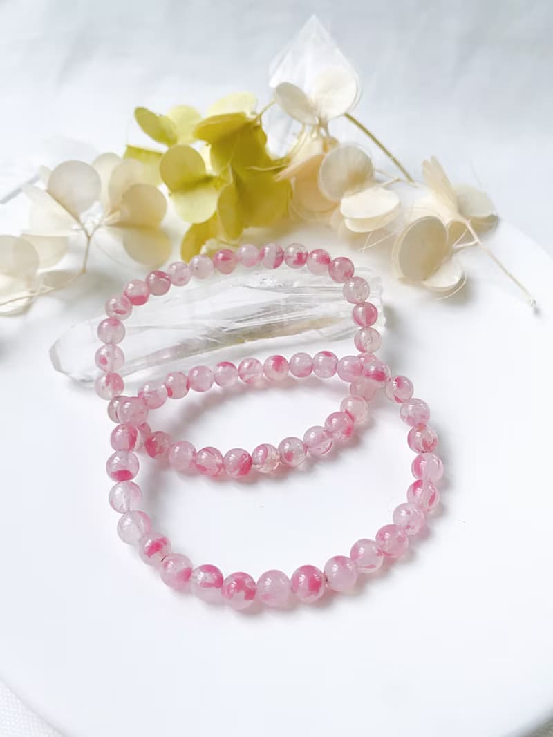 櫻花雨薔薇輝手串||薔薇輝/水晶/手串/手鍊