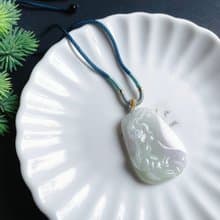天然緬甸玉翡翠 荷韻生生不息 手工雕 翡翠 禮物 天然 項鍊 蓮花