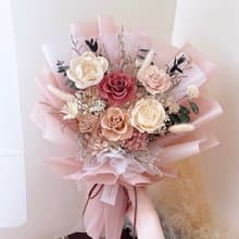 永生玫瑰花束-玫瑰序曲 l 玫粉色花束 藕粉色花束 情人節花束