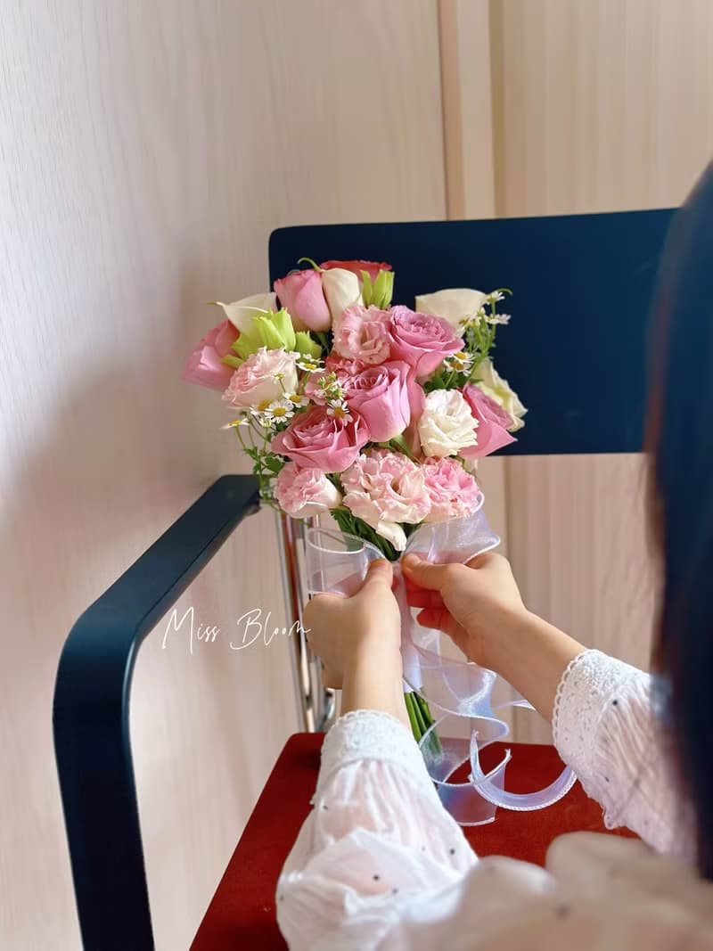 鮮花 新娘捧花 登記捧花 花束 淺粉紫色系捧花