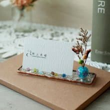 玻璃名片座/直式/橫式- 天藍色琉璃球
