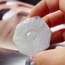 【擋煞‧避邪】飄花翡翠八卦吊墜 | 天然緬甸A貨翡翠 | 送禮