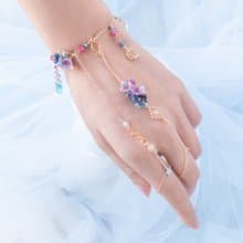 Valeria 婓夜 : 星橋小花束雙層十字手鍊