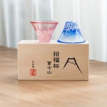 【結婚禮物】招財富士山酒杯對杯 /木盒裝/清酒杯  入厝禮 結婚