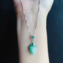 富足 天然緬甸玉翡翠 飄花 葡萄 項鍊 禮物 長輩禮 生日禮物