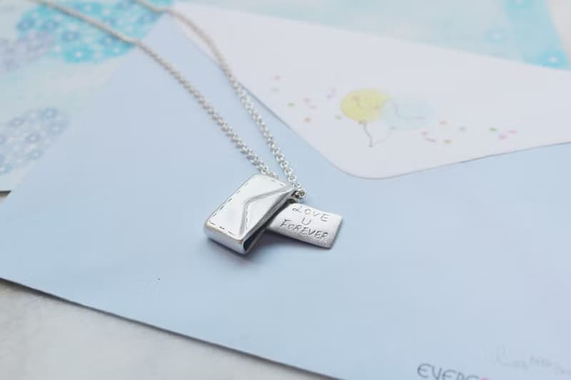 //愛的親筆信頸鏈// S925純銀 手工銀飾 生日禮物 情人節禮物