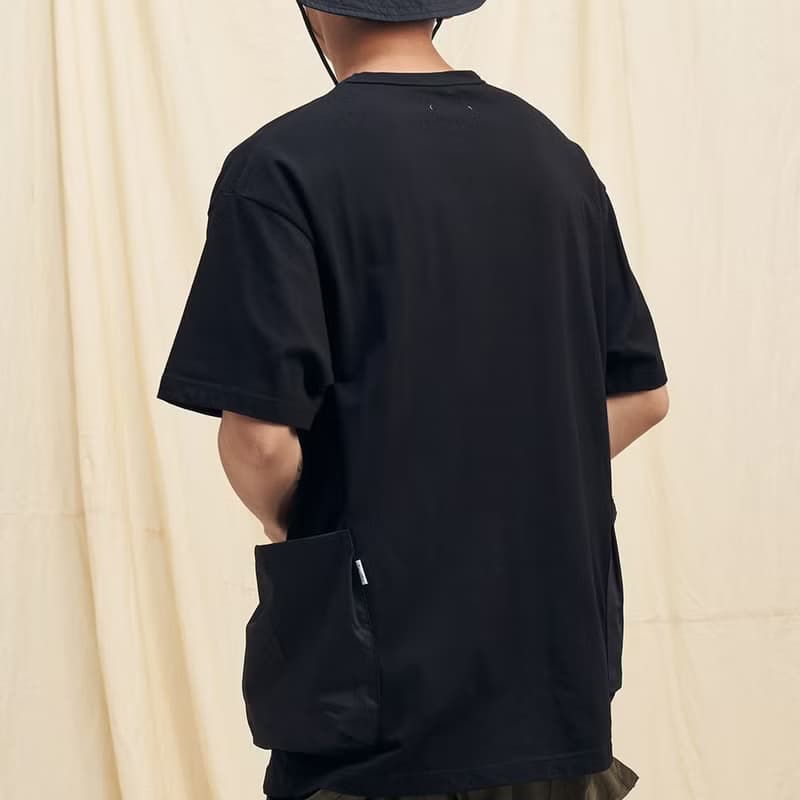 夏日寬鬆拼貼口袋T恤 /中性/簡約款式/純棉材質/素T/情侶/禮物
