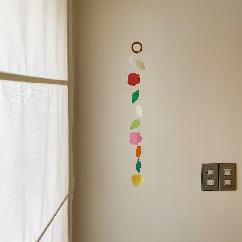 PRE-MADE | Stationery Tulip _Tropical Kitsch | Shell Wind Chime Mobile | #1-291