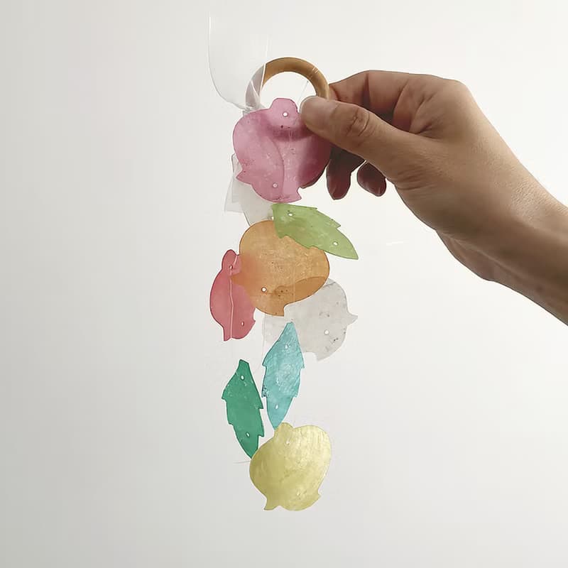 PRE-MADE | Stationery Tulip _Tropical Kitsch | Shell Wind Chime Mobile | #1-291